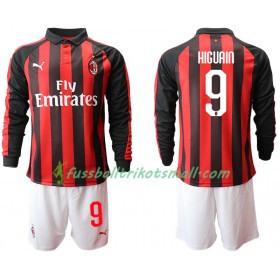 Fußballtrikots AC Mailand HIGUAIN 9 Kinder 2018-2019 Langarm Heimtrikotsatz kaufen
